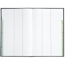 Register 340 x 225 mm telefoonboek dwarsdruk 400 pagina's zwart canvas