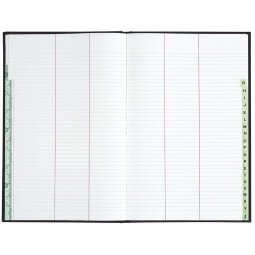 Register 340 x 225 mm telefoonboek dwarsdruk 400 pagina's zwart canvas