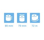 Bobinas Exacompta para ticket de caja 80x70x12x72 - 1 pliegue 48 grs