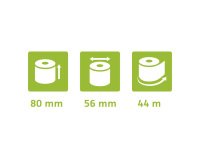 Bobines balances Exacompta 43824E - l 80 mm x L 44 m, Ø 60 mm - 1 pli(s) - Paquet de 10