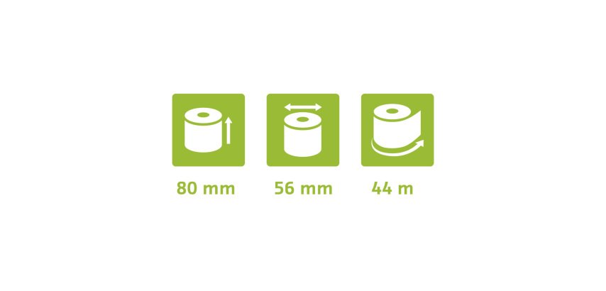 Coils Balances Exacompta 43824E - W 80 mm x L 44 m, Ø 60 mm - 1 ply - pack of 10