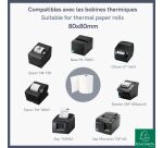 Bobines Caisses Exacompta 43828E - l 80 mm x L 72 m, Ø 70 mm - 1 pli(s) - paquet de 5