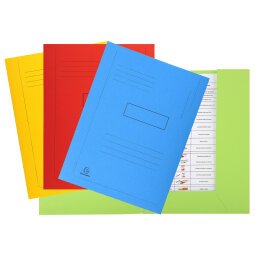 Aktenmappe mit Beschriftungsfeld und 2 Klappen aus Recyclingkarton 290g Forever, 24x32cm - Farben sortiert