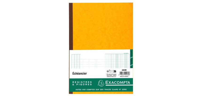 Registre échéancier piqûre 21 x 29,7 cm 80 pages Exacompta