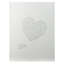 Gastenboek Harmony - 100 pagina's - 27x22cm - Glittery wit