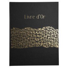 Livre d'or 100 pages tranche or Aramy - Noir