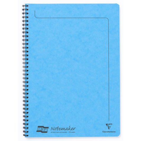 Notemaker Europa cahier reliure intégrale A4 120 pages détachables ligné - Turquoise