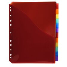 Exacompta PP Dividers, A4, maxi, 12 part - Assorted colours