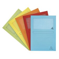 Paquet de 50 chemises à fenêtres Super 160 g/m² - 22 x 31 cm - Couleurs assorties