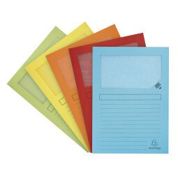 Exacompta 'Super' Zero Plastic Expandable Window Folders, A4 - Assorted colours