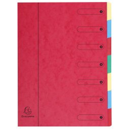 Sorteermap Harmonika® met uitrekbare rug en elastosluiting - 7 indelingen - Rood