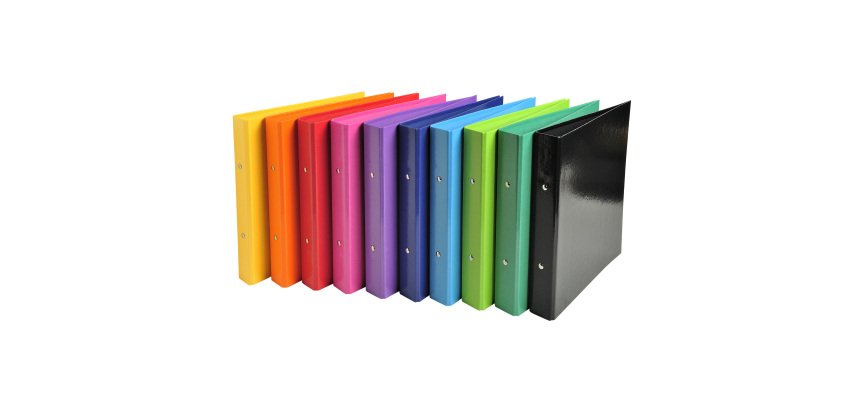 Classeur 2 anneaux cartonné Iderama A5 - Dos 3,5 cm couleurs assorties