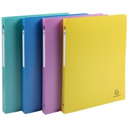 Exacompta Forever Young Recycled Ring binders, 15mm spine 4 rings A4 PP - Assorted colours