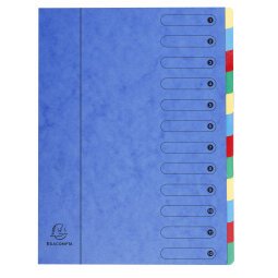 Exacompta Harmonika Multipart File, A4, 12 sections - Blue