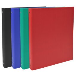 Exacompta PP covered Ring Binder, A4, 4 rings, 40mm spine - Assorted colours