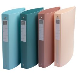 Skandi semi rigid, 4 ring recycled PP binder - Assorted colours