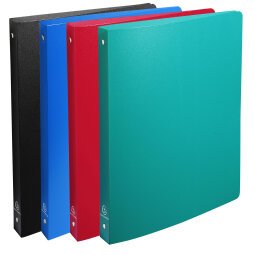 Classeur 4 anneaux plastifié Exacompta A4 - Dos 2 cm couleurs assorties opaque