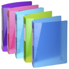 Classeur 4 anneaux plastifié Exacompta Iderama A4 maxi - Dos 4 cm couleurs  assorties