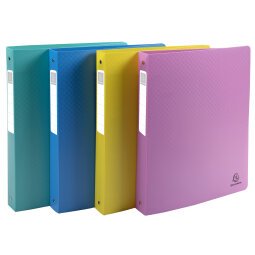 Exacompta Forever Young Recycled Ring binders, 30mm spine, 4 rings, A4+ PP - Assorted colours