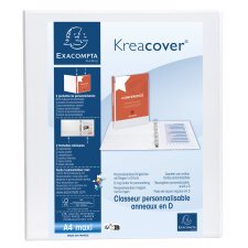 Classeur PP personnalisable Kreacover - 4 anneaux en D 15mm - A4 maxi