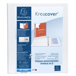 Classeur PP personnalisable Kreacover - 4 anneaux en D 20mm - A4 maxi