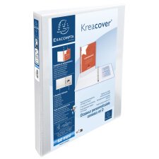 Classeur PP personnalisable Kreacover - 2 anneaux en D 20mm - A4 maxi - Blanc