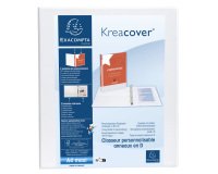Classeur 2 anneaux cartonné Exacompta Kreacover® personnalisable A4 maxi - Dos 2.5 cm - Blanc