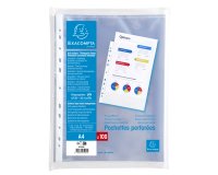 Pak van 100 geperforeerde showatassen - gladde PP 6/100ste - A4 - Transparant