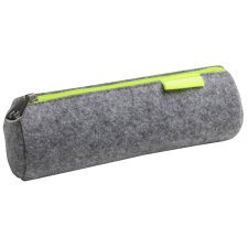 Round recycled felt pencil case Neon - Grey