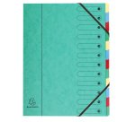 Trieur carte lustrée Harmonika 12 divisions couleurs assorties