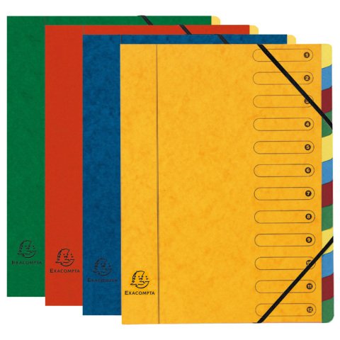 Carpeta clasificadora Exacompta Harmonika con ventanas impresas Nature Future cartulina lustrada 12 compartimentos - Colores surtidos