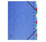 Trieur carte lustrée Harmonika 12 divisions couleurs assorties