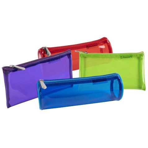 Trousse IDERAMA PVC 2 formes et 4 couleurs assorties - Couleurs assorties