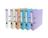 Classeur à levier cartonné Prem Touch Exacompta A4 - Dos 7 cm - Coloris assortis pastel