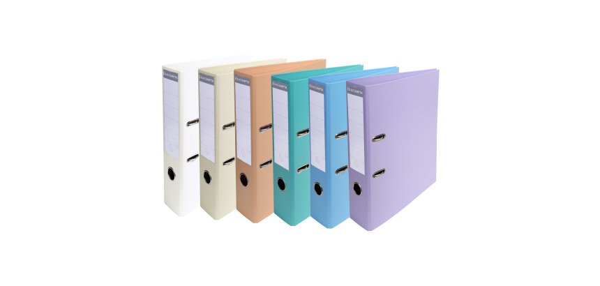 Classeur à levier cartonné Prem Touch Exacompta A4 - Dos 7 cm - Coloris assortis pastel