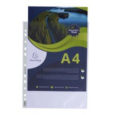 Forever Recycled Punched Pockets 60 micron A4, Pack 100 - Translucent crystal