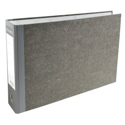 Ordner met hefboom in grijs gemarmerd karton - rug 70mm - A4 horizontaal - Grijs-Grijze rug