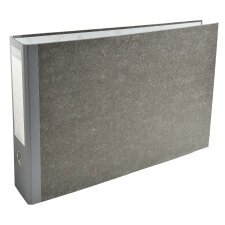 Registratore a leva PREM'TOUCH A3 orizzontale carta marmorizzata, dorso balacron 80mm Grigio-dorso grigio - Grigio-dorso grigio