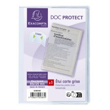 Etui de protection pour carte grise 3 volets PVC lisse 20/100e - Cristal