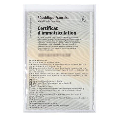 Exacompta Doc Protect PVC Vehicle Registration/Driving Licence Protective Sleeve - Crystal