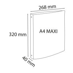 Mittelfestes Ringbuch A4+, 2 Ringe, Recycling-PP, Skandi - Farben sortiert