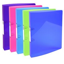 Classeur 2 anneaux plastifié Exacompta Iderama  A4 - Dos 3 cm couleurs assorties