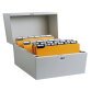 Boîte à fiches Metalib - Classement de 500 fiches horizontales - 125x200mm - Gris