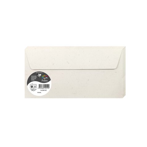 COLLECTION NATURA, Paquet de 20 enveloppes Pollen 110x220mm 120g/m2 - Natura