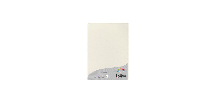 Paquet de 25 feuilles Pollen 100% recyclé format A4 210 x 297 mm 210g/m2 - Natura