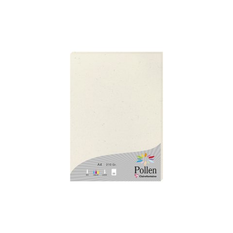 Paquete de 25 hojas de papel Pollen, 100% reciclado, tamaño A4 (210 x 297 mm), 210 g/m² - Natura
