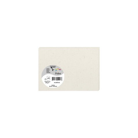 NATURA 100% RECYCLÉ, Paquet de 25 cartes simples Pollen 110x155mm 210g/m2 - Natura