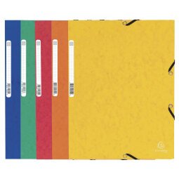 Sammelmappe mit Gummizug und 3 Klappen, aus Colorspan-Karton 355g/m2, A4 - Farben sortiert
