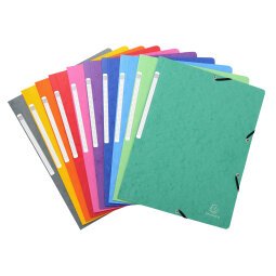 Elasticated folder without flap 400gsm hard glazed mottled premium pressboard- A4 size - Assorted colours