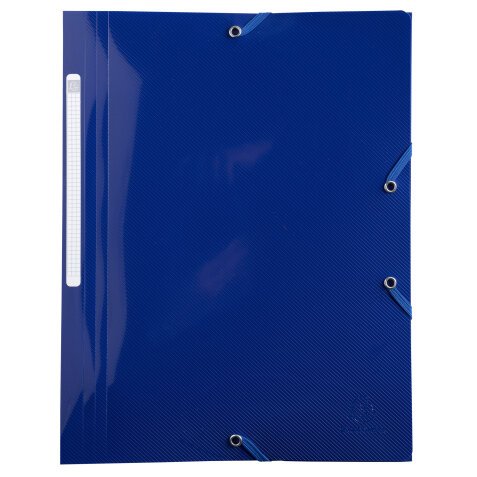 Bee Blue PP Elasticated 3 Flap Folder - Navy blue